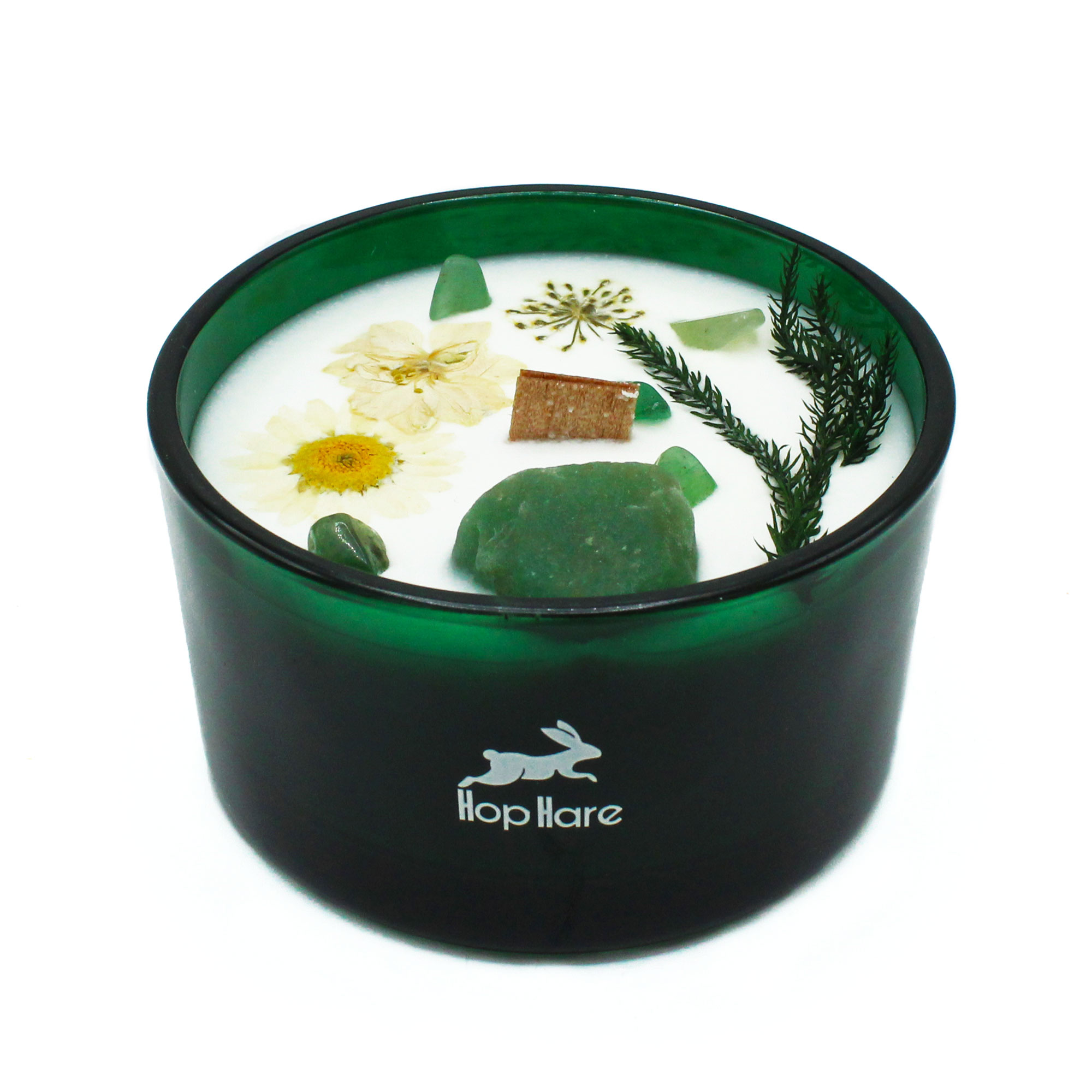 Ancient Wisdom Hop Hare Magická Květinová Svíčka s Krystaly - Kouzelník 330g