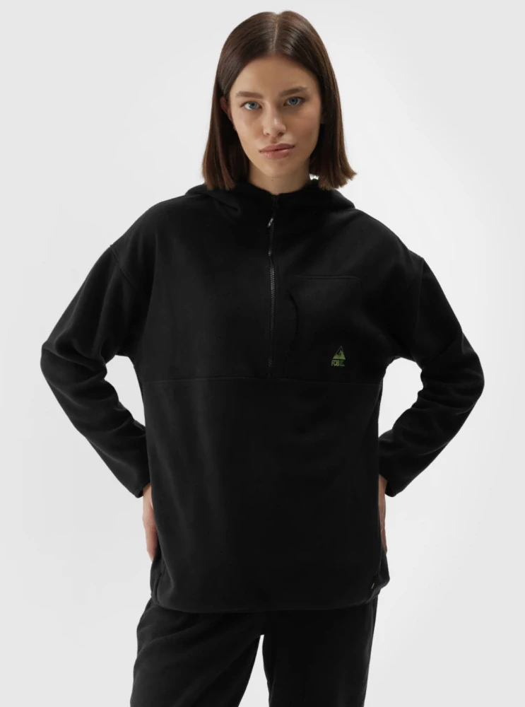 4F F248 Dámská fleecová mikina s kapucí 4FWAW24TFLEF248 Black