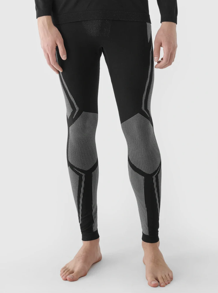 4F Pánské termo kalhoty Slim Fit 4FWAW24USEAM166 Black/Grey