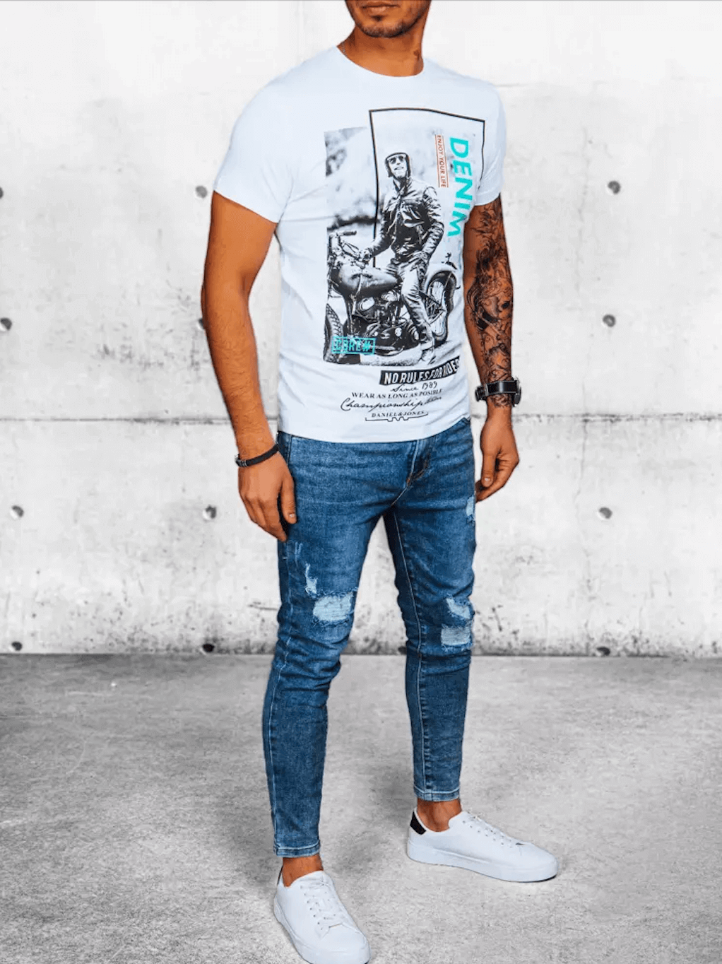 Daniel & Jones RX5058 pánské triko bílé