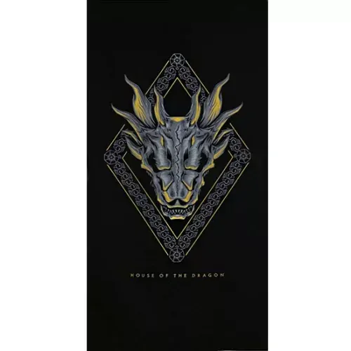 Arditex House of the Dragon AYM070361 plážová osuška černá 70x140