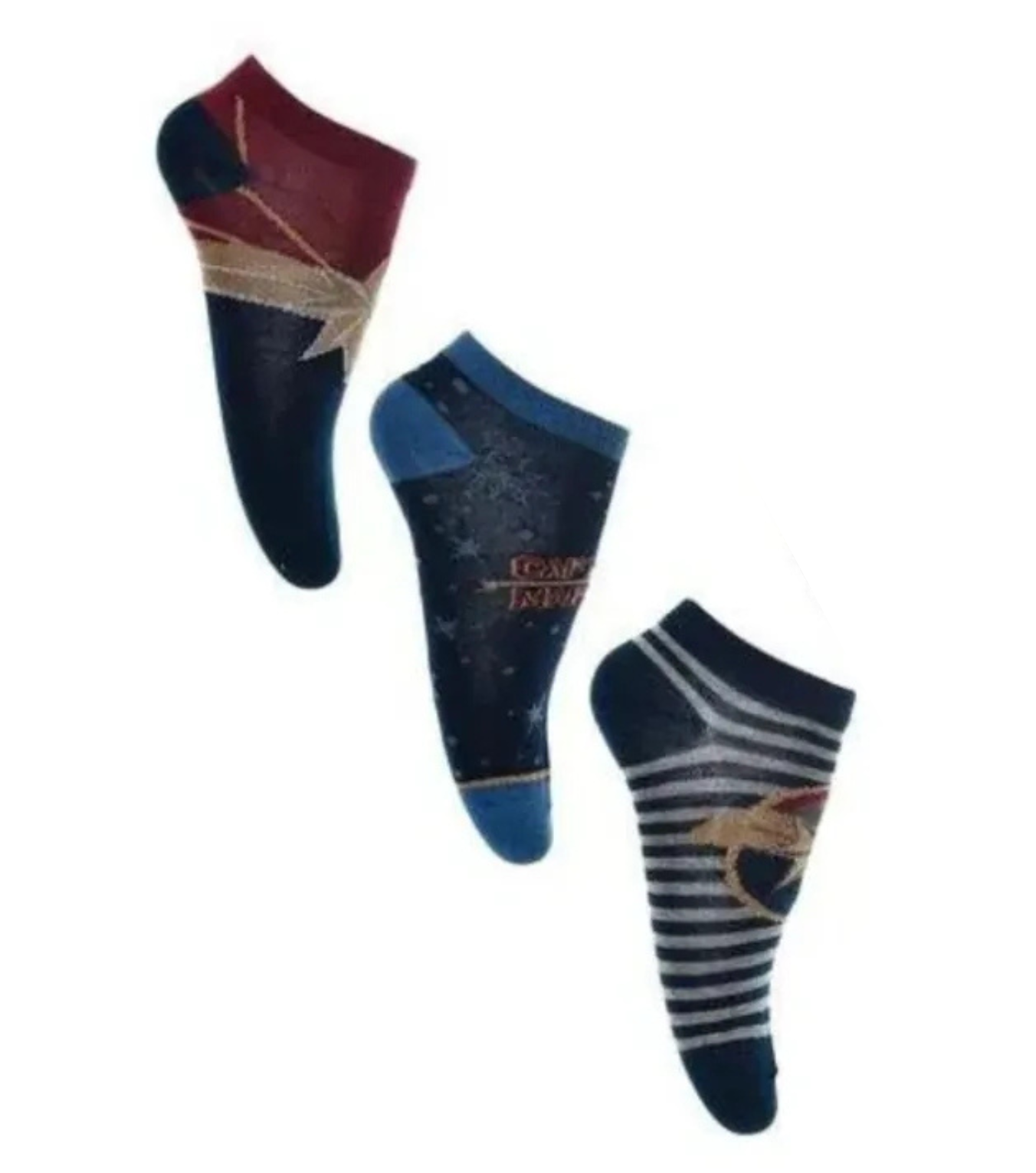 Sun City Captain Marvel VH3630 ponožky 3 Pack Mix modré