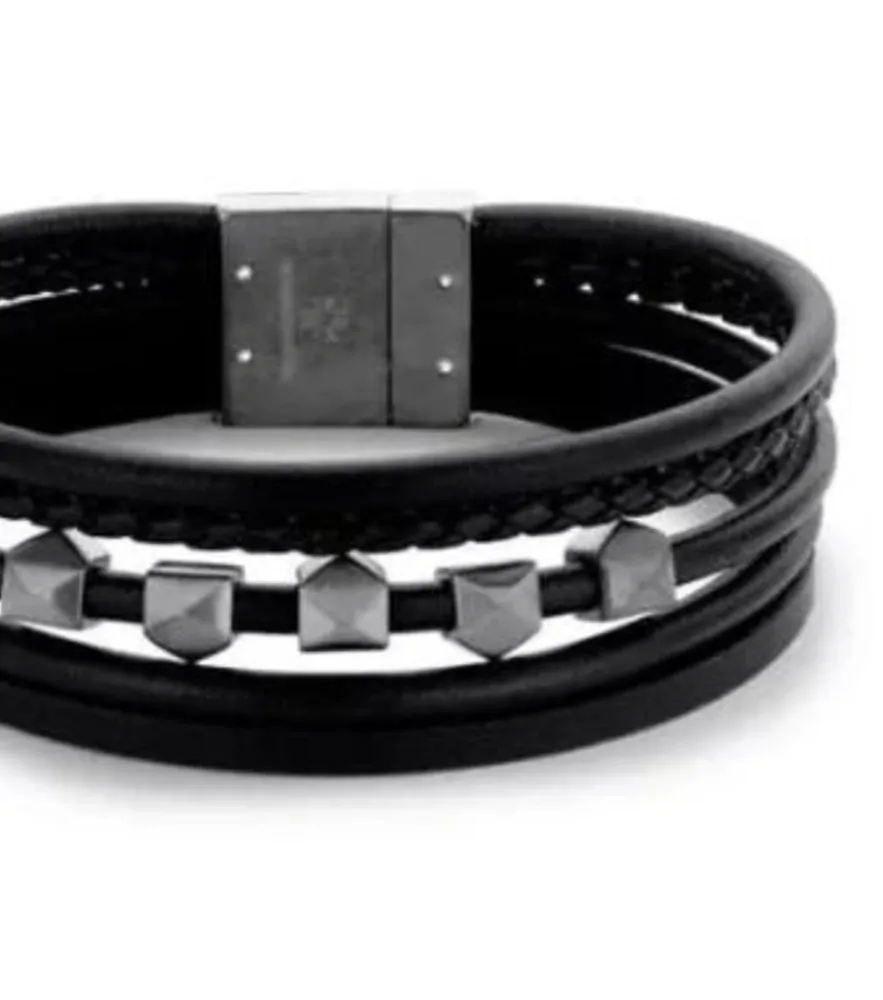 Victoria VBKACA66820 kožený náramek černý