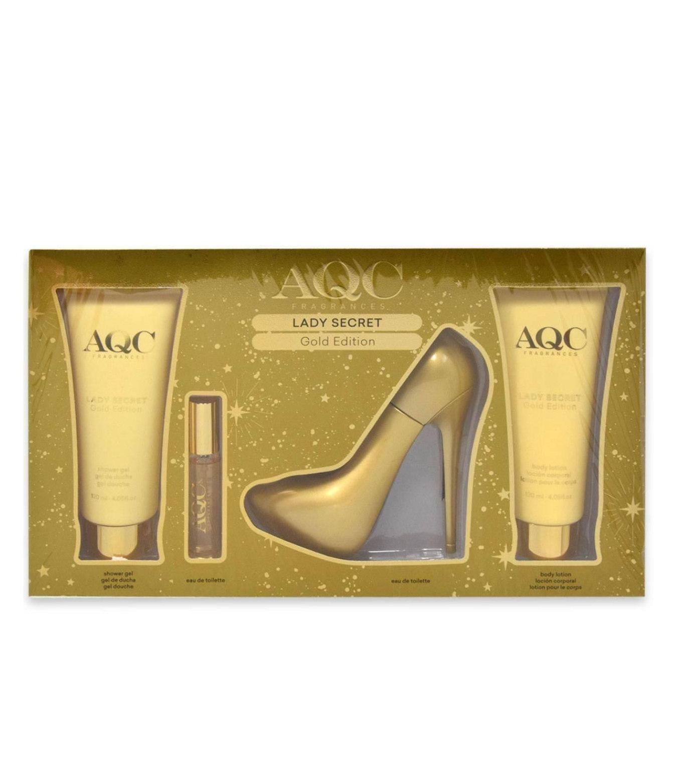 Aquarius Cosmetic Lady Secret Gold EDT 100 ml/15 ml + SG 120 ml TM 120 ml
