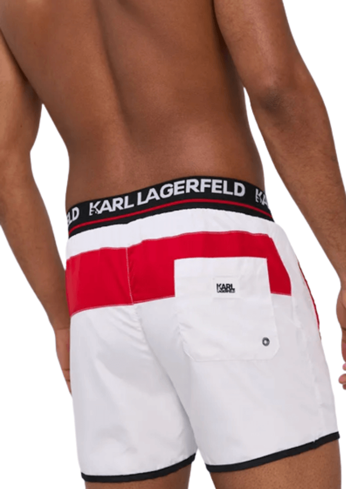 Karl Lagerfeld KL21MBS04 pánské šortky bílé