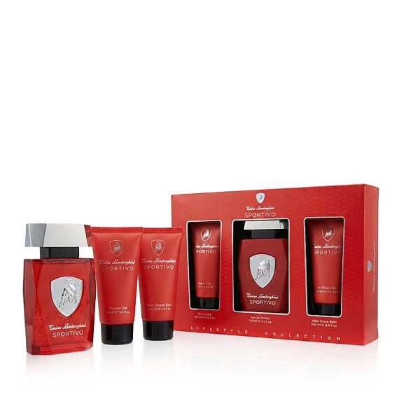Lamborghini Sportivo 3 Piece Gift Set Eau De Toilette 125ml Shower Gel 100ml