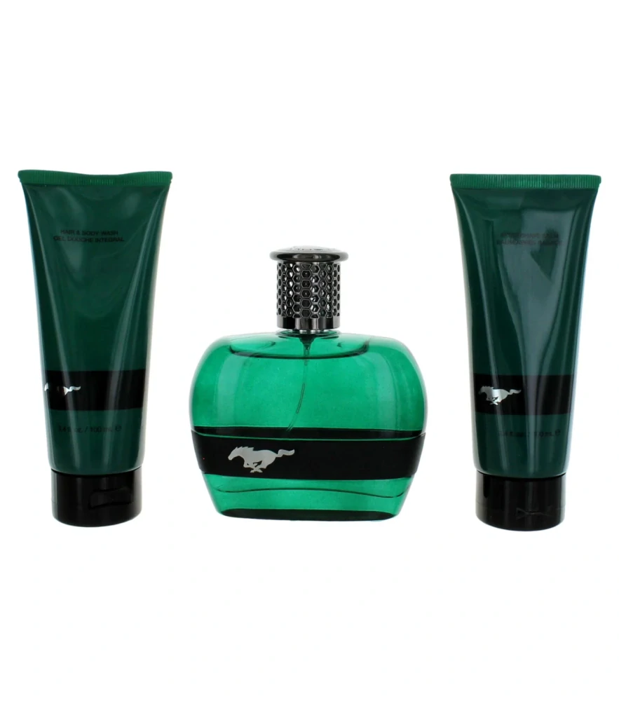 Ford Mustang Green Eau De Toilette For Men 100 ml + Shower Gel 100 ml + After-Shave Balm 100 ml