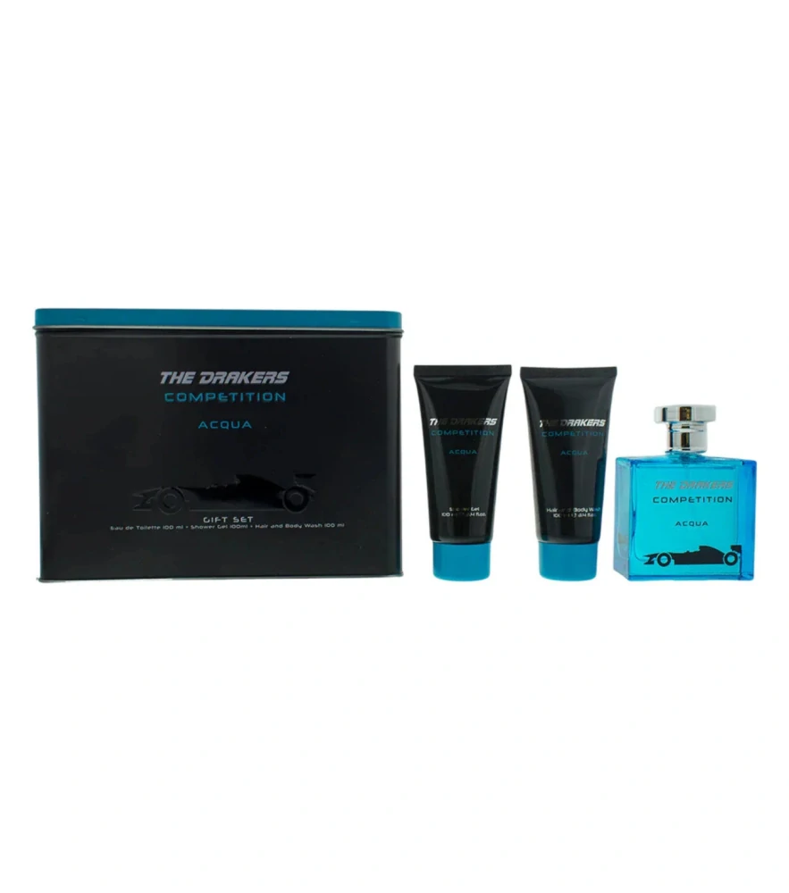 Ferrari Drakers Competition Acqua EDT 100ml + ShowerGel 100ml + Hair & Bodywash 100ml Vertical Tin