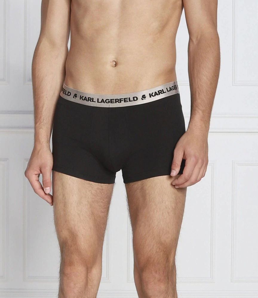 Karl Lagerfeld 225M2108 MTLC Logo Boxer 3 PACK černé