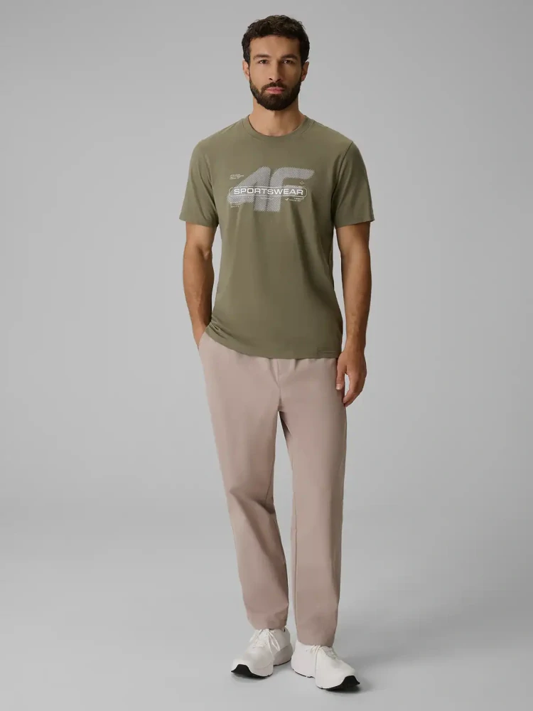 4F pánské tričko 4FWAW26TTSHM3565 Khaki