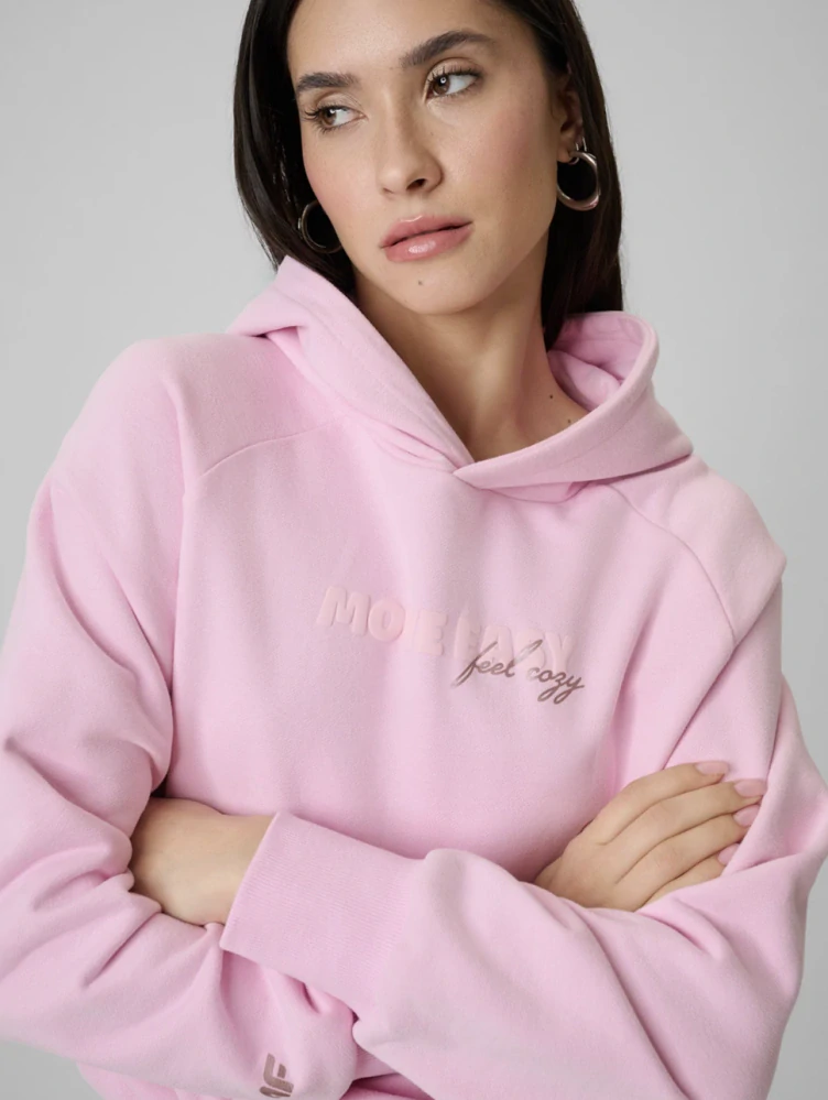 4F F2175 Dámská mikina regular s kapucí 4FWSS26TSWSF2175 Pink