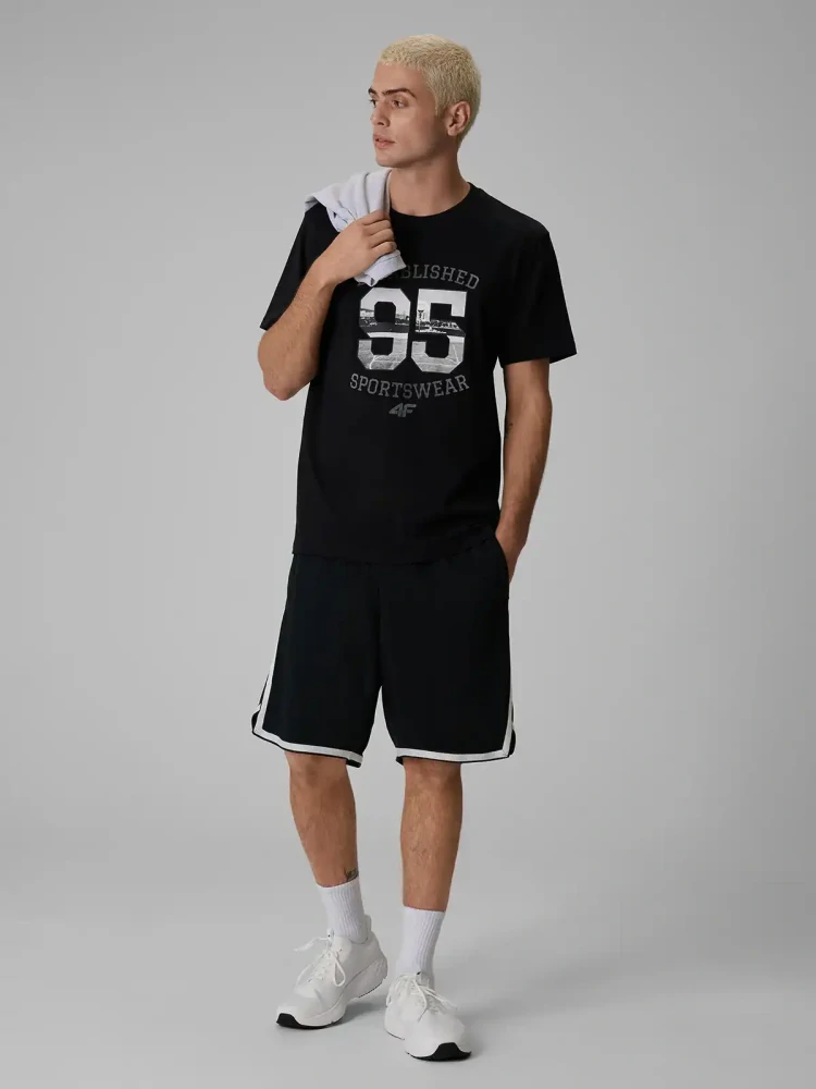 4F pánské tričko 4FWAW26TTSHM3570 Black
