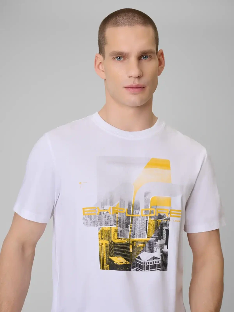 4F pánské tričko 4FWSS26TTSHM2660 White