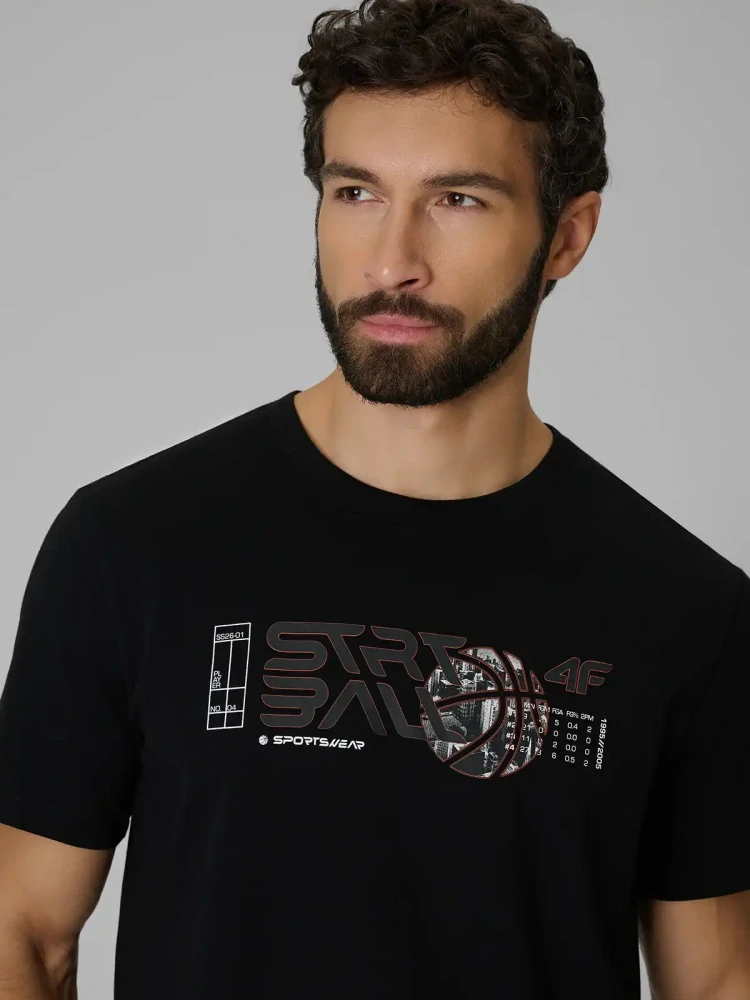 4F pánské tričko 4FWSS26TTSHM3331 Black