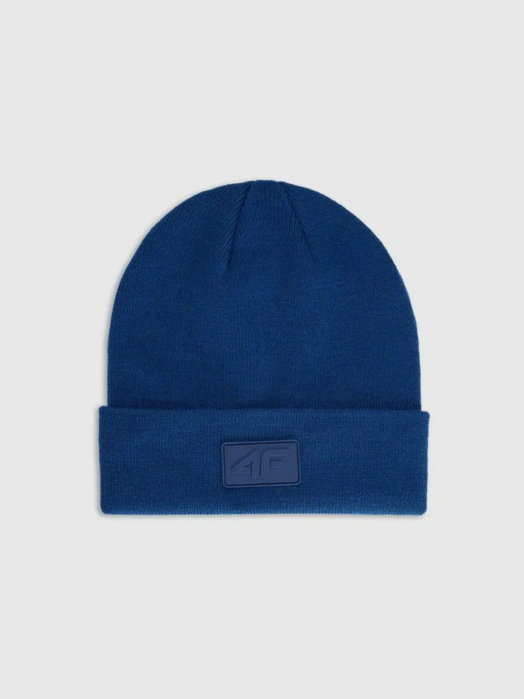 4F Unisex zimní čepice beanie s logem 4FWAW26ACAPM0835 Blue