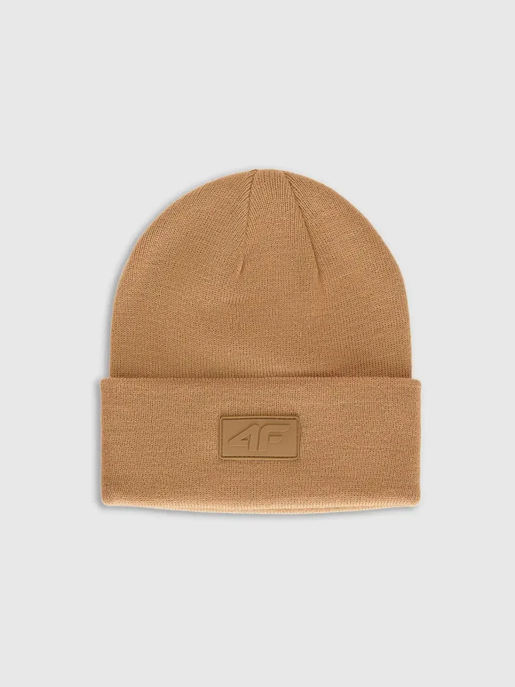 4F Unisex zimní čepice beanie s logem 4FWAW26ACAPM0835 Brown
