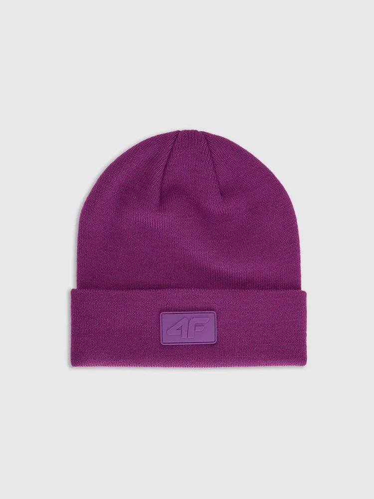 4F Unisex zimní čepice beanie s logem 4FWAW26ACAPM0835 Purple