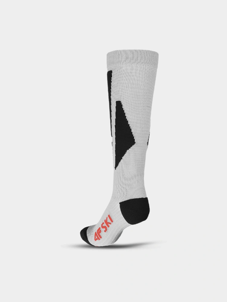 4F Pánské lyžařské ponožky 4FWAW24UFSOM154 White/Black