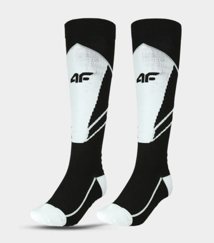 4F Pánské lyžařské ponožky 4FWAW24UFSOM155 Black/White