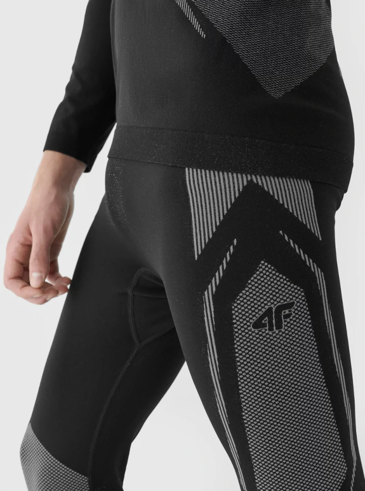 4F Pánské termo kalhoty Slim Fit 4FWAW24USEAM166 Black/Grey