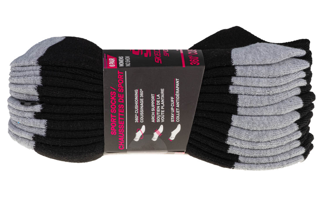 Skechers 6pk No Show Socks S108263-BLK 36/40