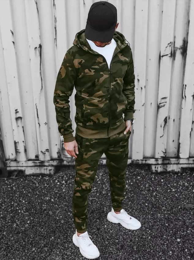 J.Style AX0622 CAMO tepláková souprava zelená