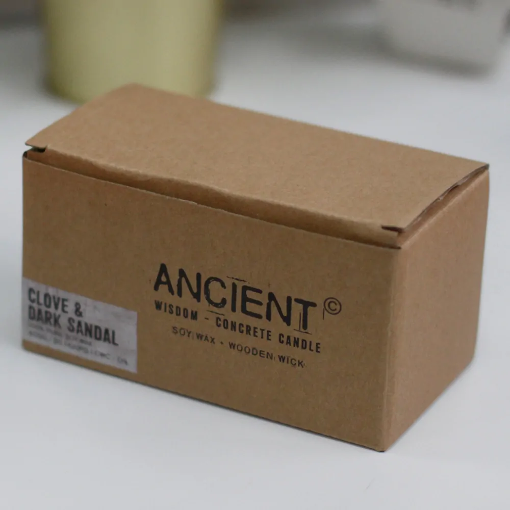 Ancient Wisdom Sojová svíčka v betonu Vanilka a Pomeranč 850g
