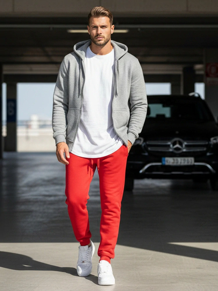 J.Style UX2708 pánské tepláky červené