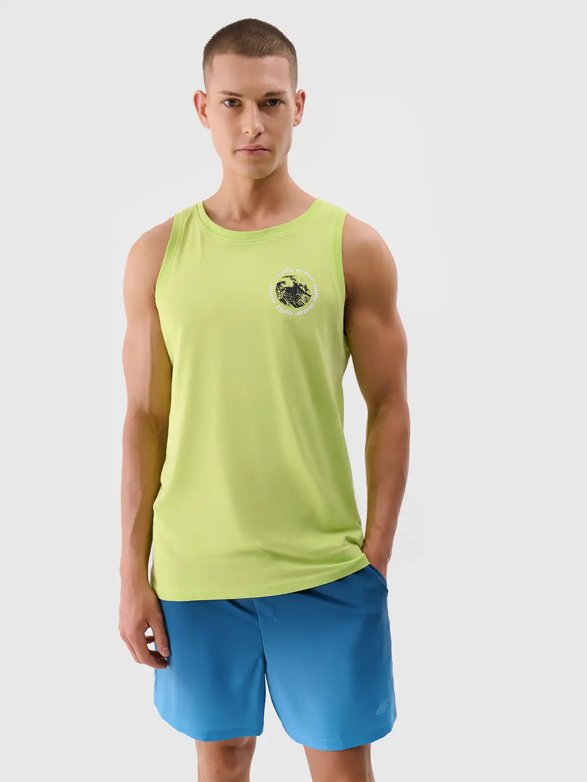 4F pánské tílko 4FWSS25TSLEM122 zelené