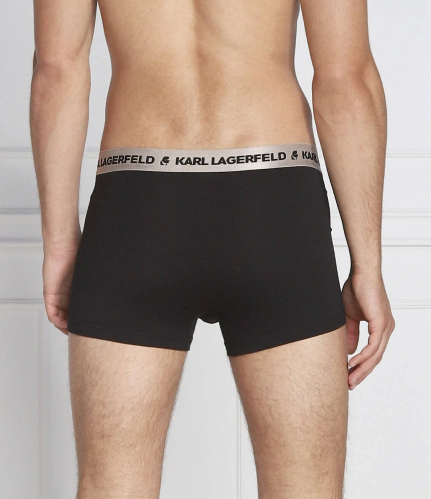 Karl Lagerfeld 225M2108 MTLC Logo Boxer 3 PACK černé
