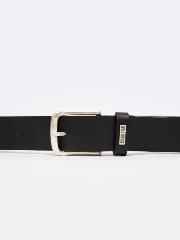 Big Star PELLE 906 Pánský kožený opasek černý 95 cm