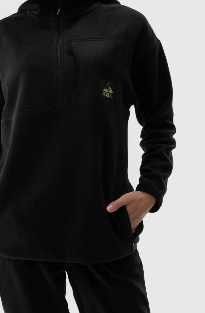 4F F248 Dámská fleecová mikina s kapucí 4FWAW24TFLEF248 Black