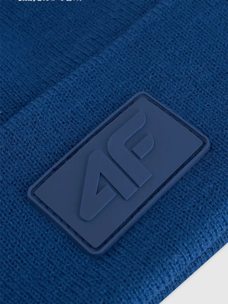 4F Unisex zimní čepice beanie s logem 4FWAW26ACAPM0835 Blue