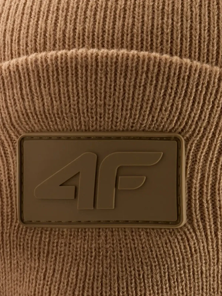 4F Unisex zimní čepice beanie s logem 4FWAW26ACAPM0835 Brown