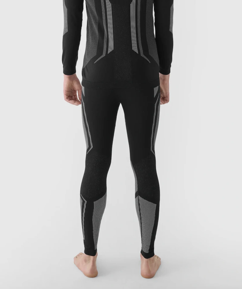 4F Pánské termo kalhoty Slim Fit 4FWAW24USEAM166 Black/Grey
