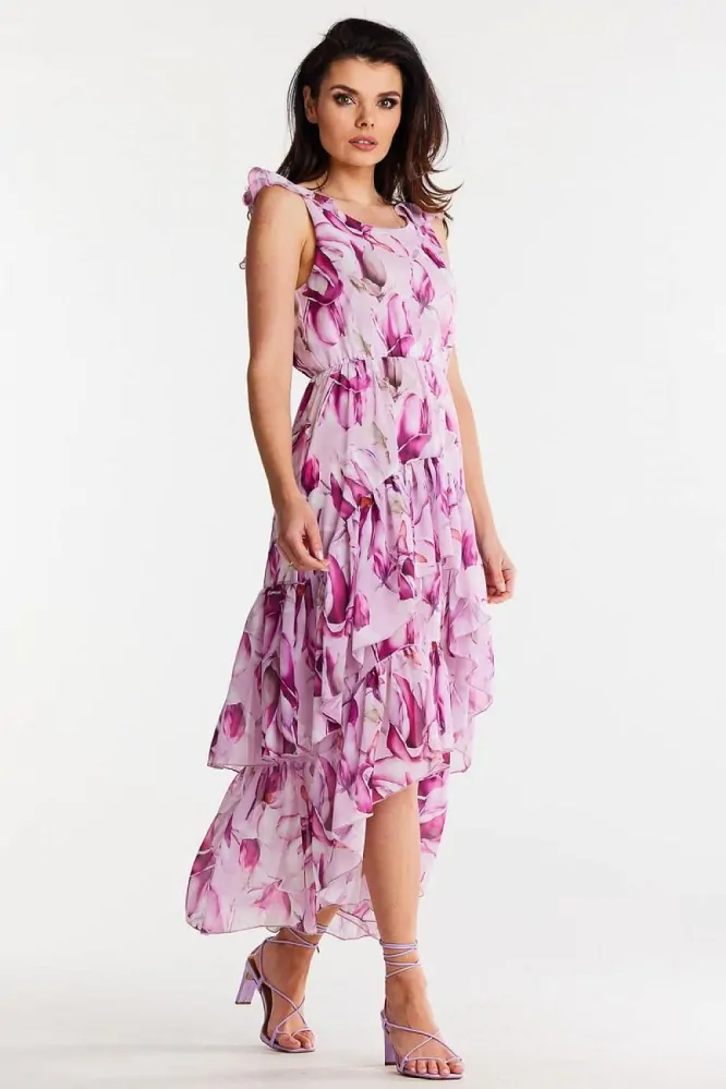 Awama 196728 šifonové šaty barevné