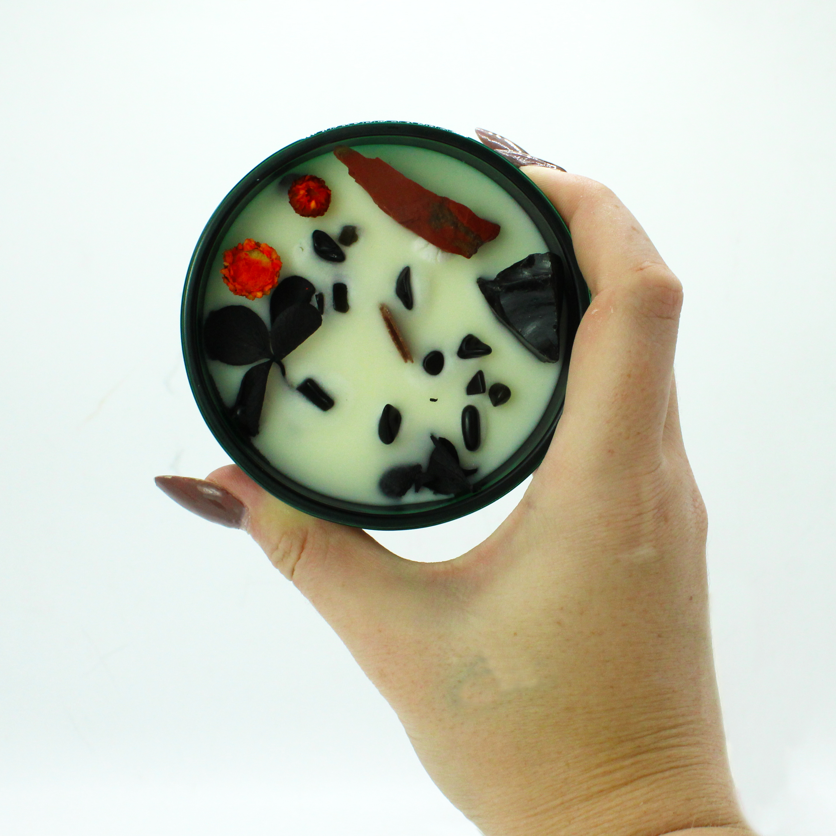 Ancient Wisdom Hop Hare Magická Květinová Svíčka s Krystaly - Ďábel 330g