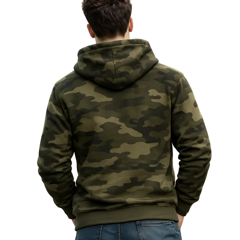 Madeva MIKE CAM pánská mikina s kapucí Green/Camo
