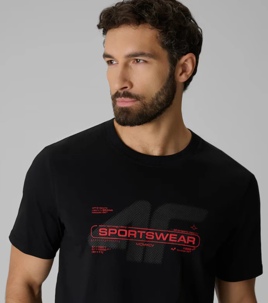 4F pánské tričko 4FWAW26TTSHM3565 Black