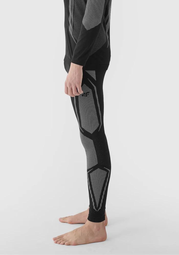 4F Pánské termo kalhoty Slim Fit 4FWAW24USEAM166 Black/Grey