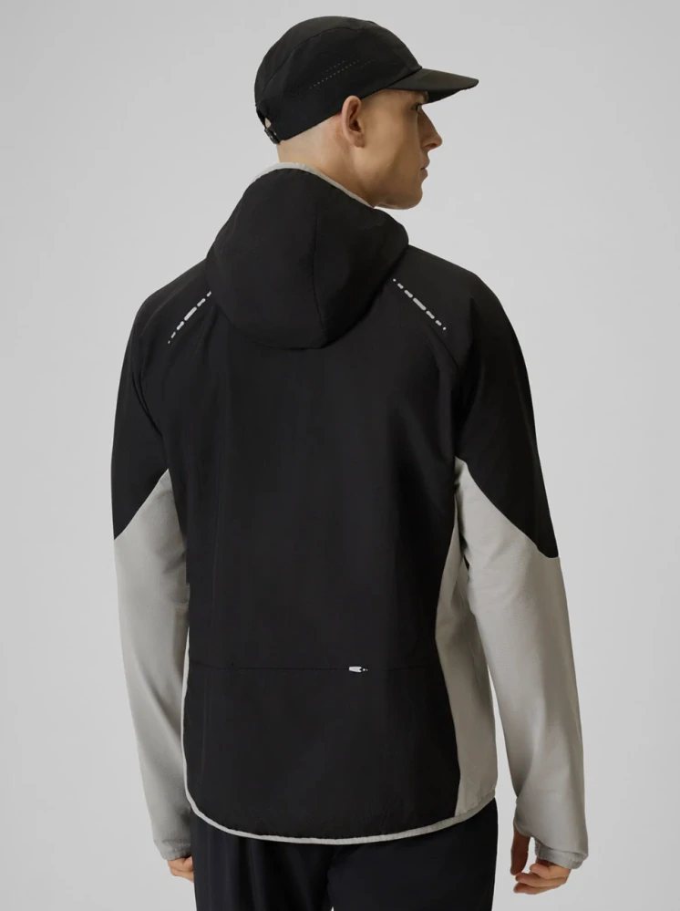 4F Pánská regular běžecká mikina s kapucí 4FWSS26TFSWM643 Black/Grey