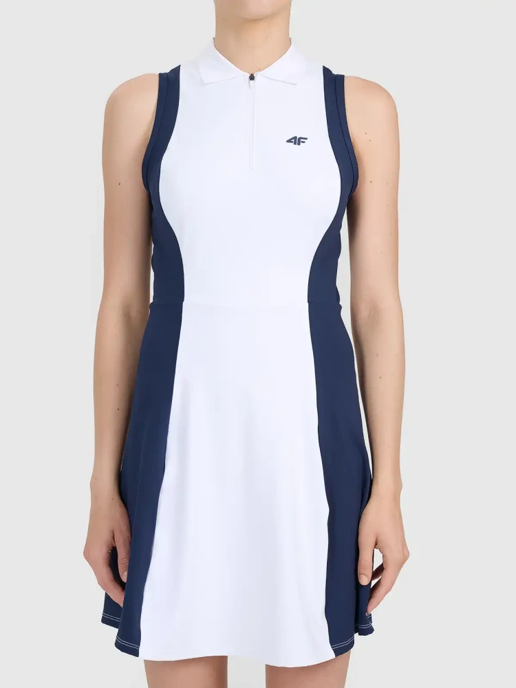 4F Dámské sportovní šaty 4FWSS26TDREF183 White/Blue
