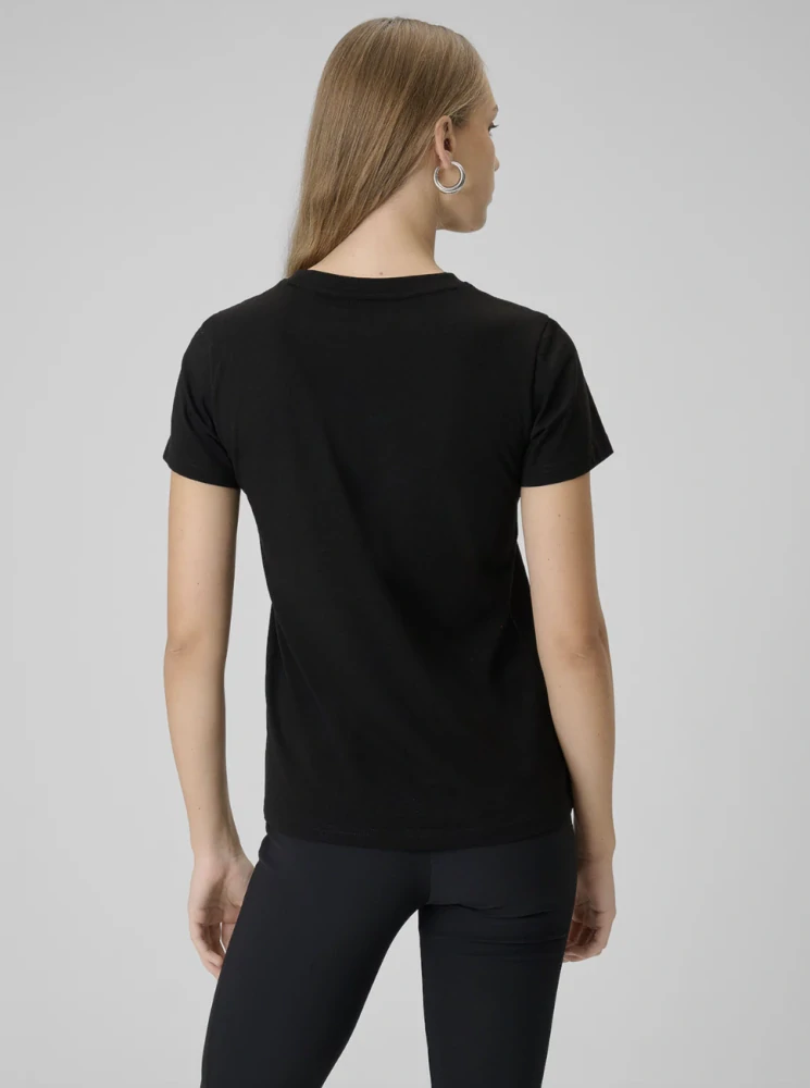 4F Dámské tričko s s potiskem 4FWSS26TTSHF2724 Black