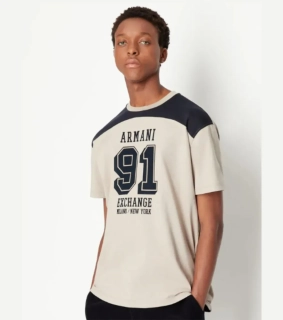 Armani Exchange 6LZTLGZJGAZ pánské tričko béžové