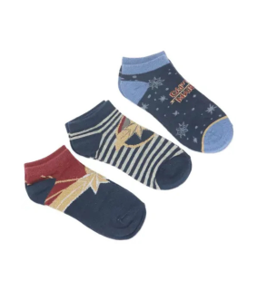 Sun City Captain Marvel VH3630 ponožky 3 Pack Mix modré