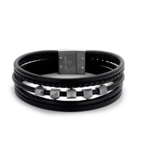 Victoria VBKACA66820 kožený náramek černý