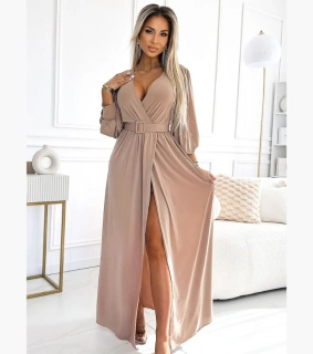 Numoco 536-2 Fiorella společenské šaty béžové