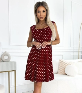 Numoco 241-3 Stella šaty s diamantovým výstřihem bordó