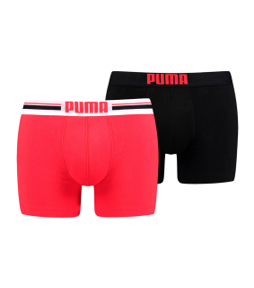 Puma Placed Logo 906519 07 Boxer 2 Pack Red/Black