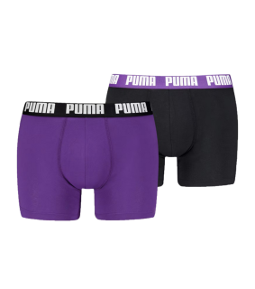 Puma Everyday Basic 938320 14 Boxer 2 Pack fialová/černá